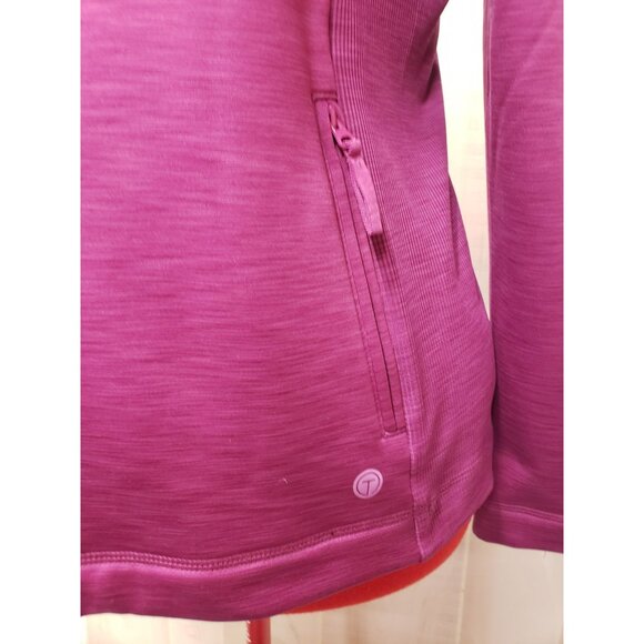 T By Talbots Zip-Up Jacket, Purple, size L, Pockets, Polyester/Spandex Fleece - Picture 2 of 9